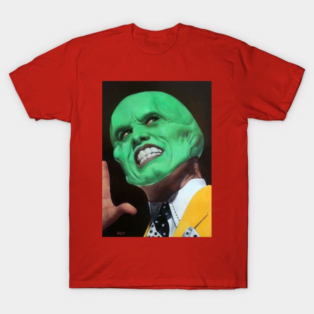 Portrait of Jim Carrey | The Mask | Jim Carrey Mask | Jim Carrey Art | Green | Painting By Tyler Tilley T-Shirt by Tiger Picasso